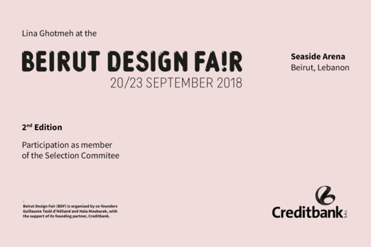 Jury for the Beirut Design Fair 2018 Lina Ghotmeh — Architecture BDF_poster_FINAL