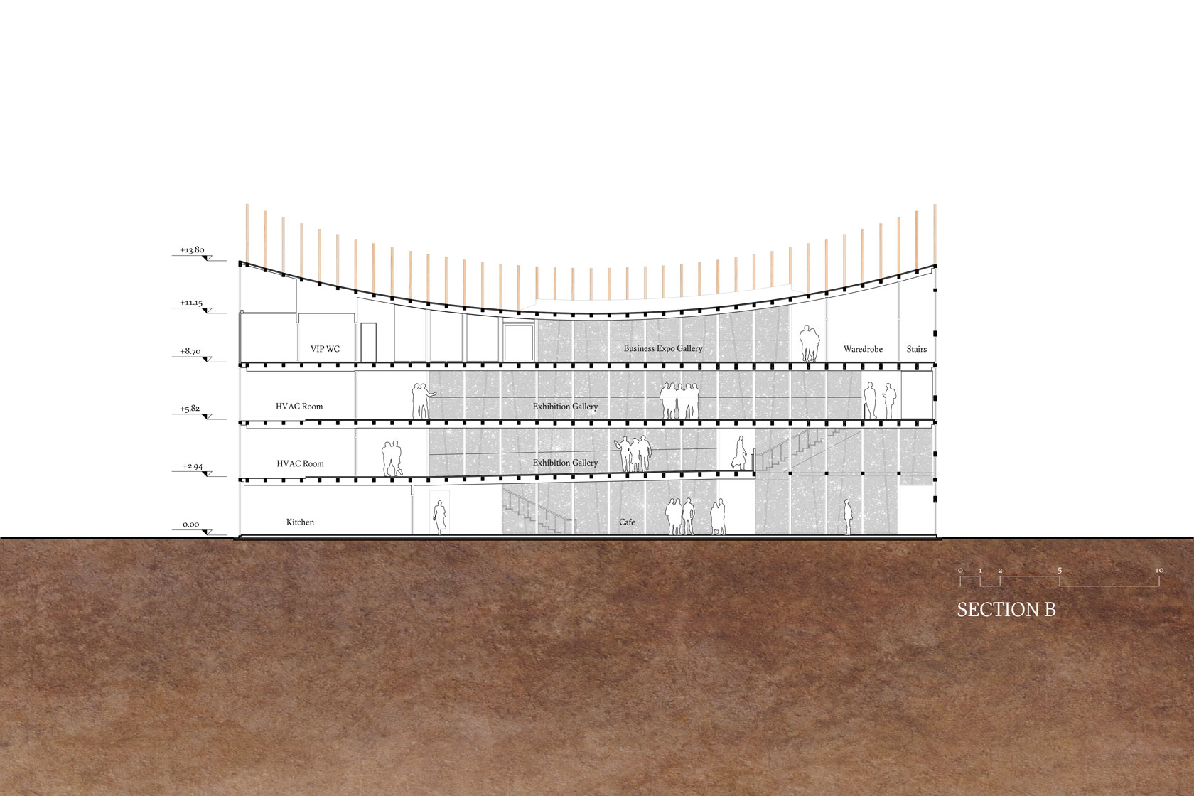 The Bahrain Pavilion at Expo 2025 Osaka Lina Ghotmeh — Architecture 250326_Bahrain-Pavilion_Plans-Presse-SECTION-B_1680x1120