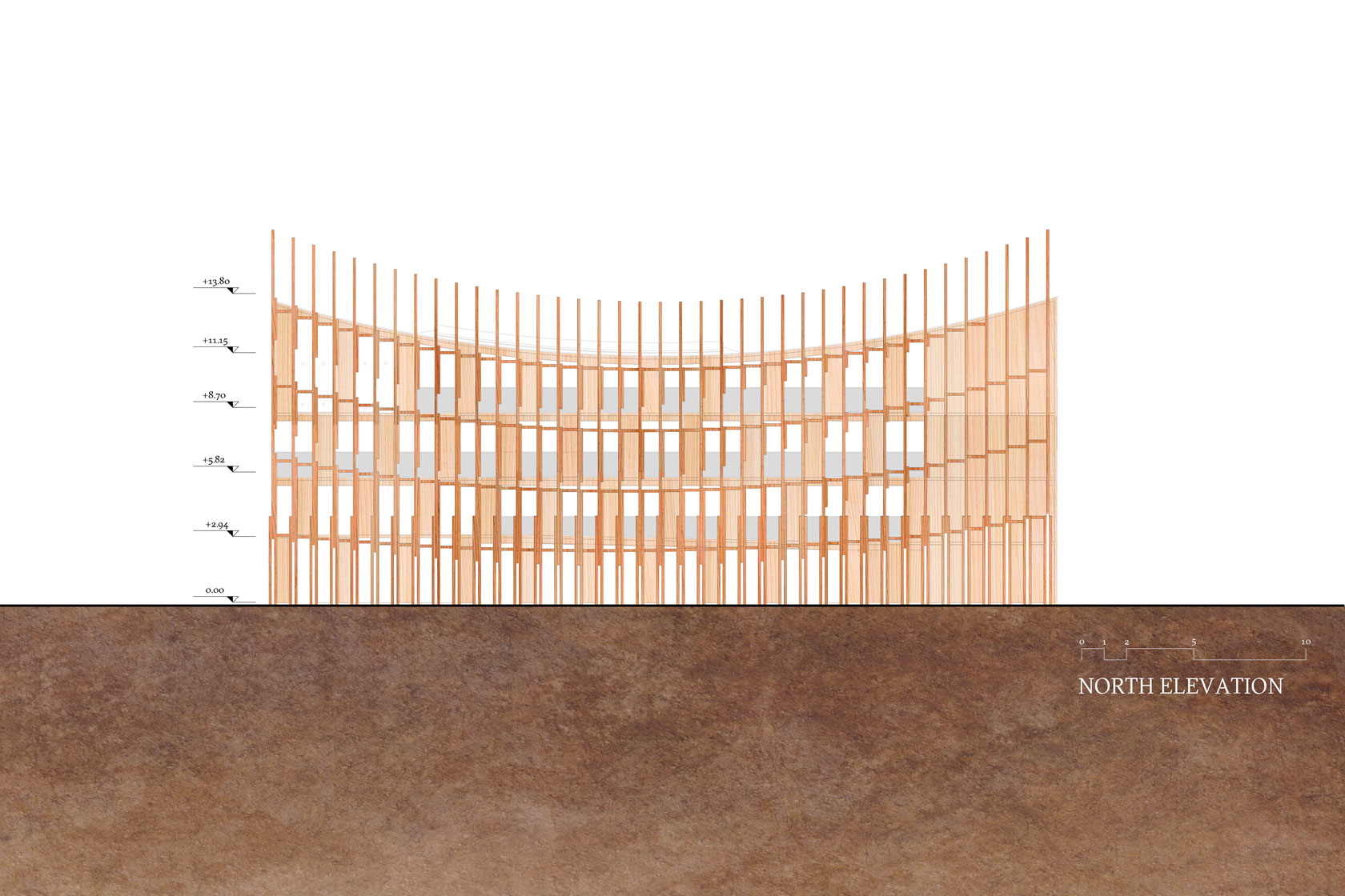 The Bahrain Pavilion at Expo 2025 Osaka Lina Ghotmeh — Architecture Bahrain-Pavilion_Plans-Presse-NORTH-ELEVATION_1680x1120