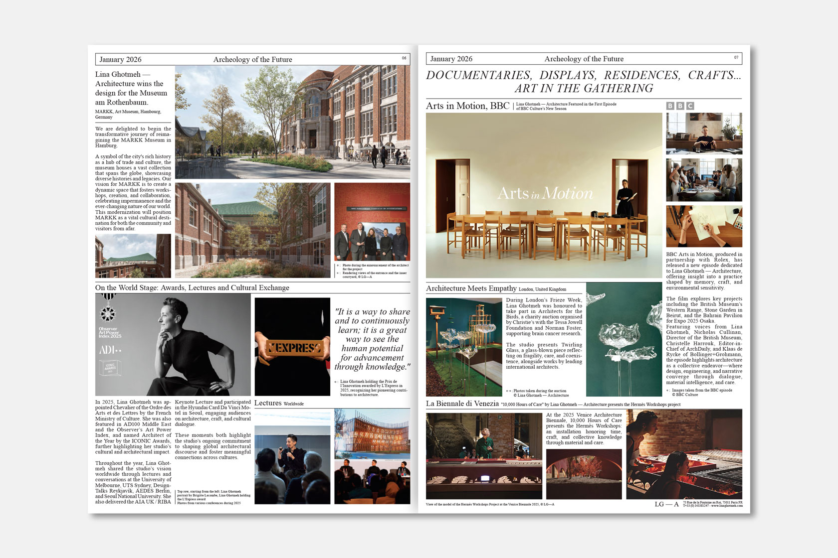 2026. Wishing you a wonderful New Year. Lina Ghotmeh — Architecture COM-WEB_NEWSPAPER2026_03