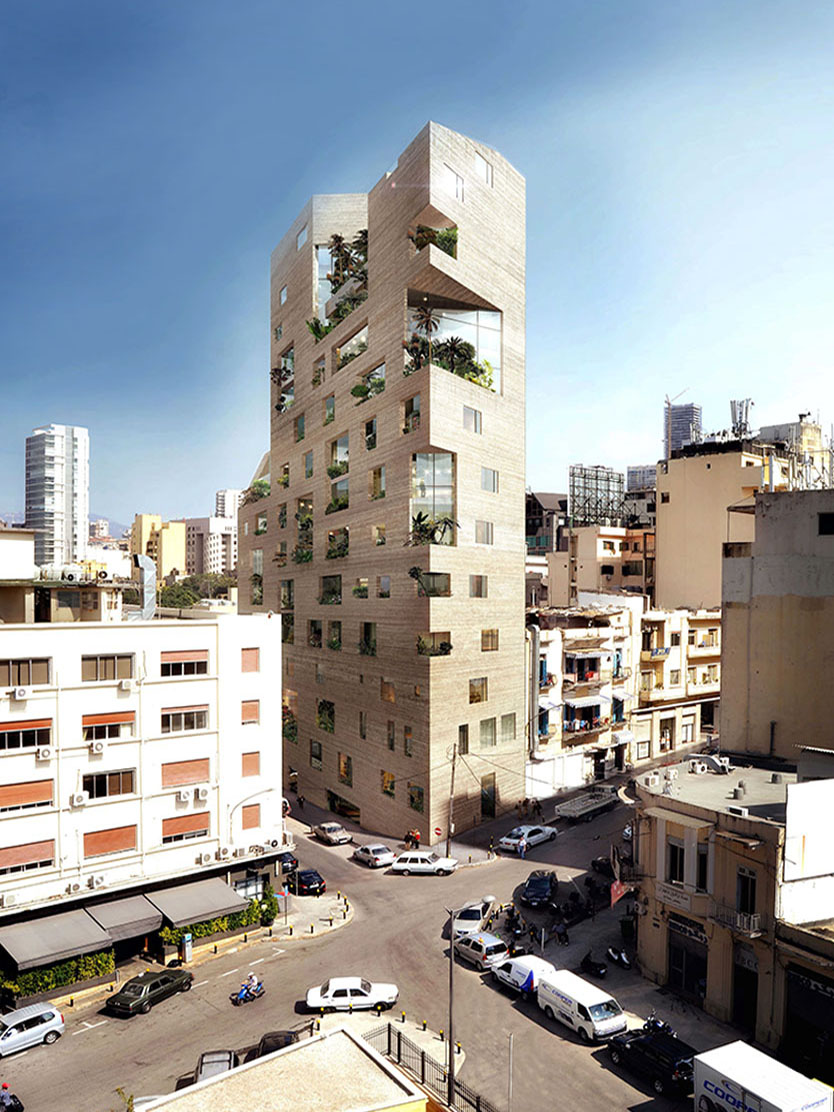 Lina Ghotmeh — Architecture Research. Stone Garden Tower in Beirut.